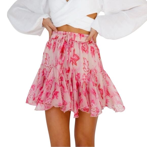 Hello Molly Dresses & Skirts - NWT Hello Molly Swish It Pink Floral Mini Skirt SMALL